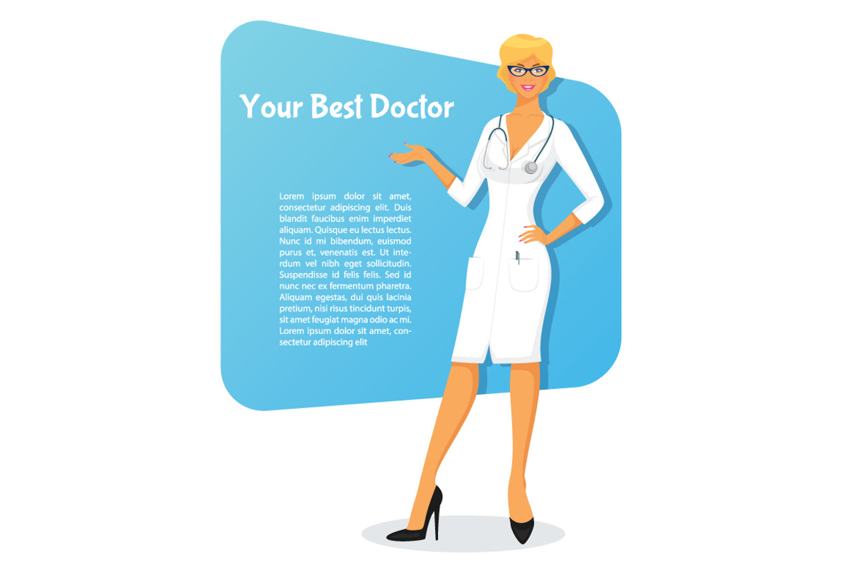Woman doctors in various poses, a Healthcare Illustration by SonneLeo (Photo 2 of 2)