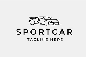 Line Art Car Logo Design Vector