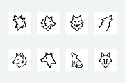 20 Outline Wolf Head Logos Bundle, an Animal Illustration by Vectorium Studio (Thumbnail 4 of 5)