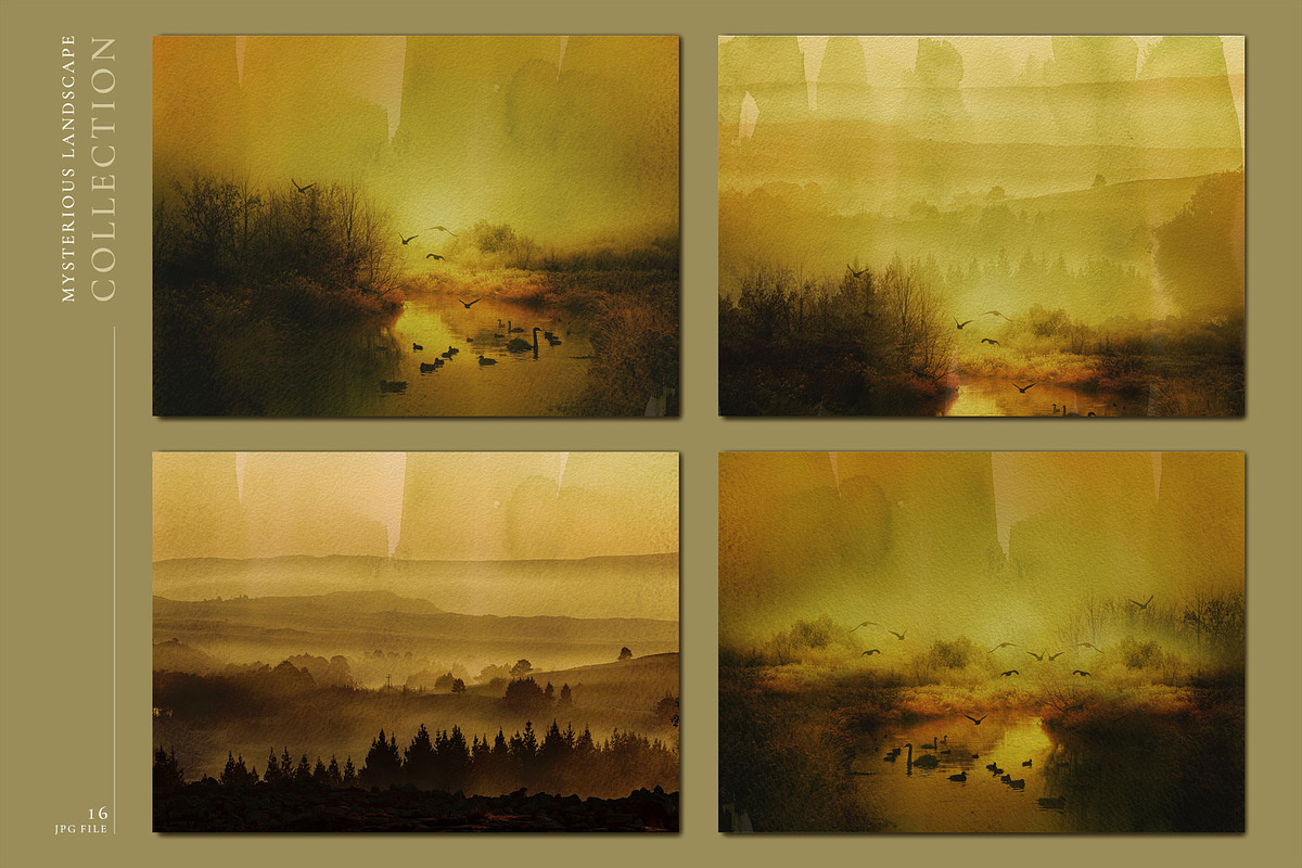 Mysterious Watercolor Landscapes 4, a Background Graphic by Suna Kosem (Photo 7 of 11)