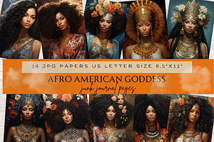 AFRO AMERICAN GODDESS JUNK JOURNAL, a Person Illustration by Daring Digies