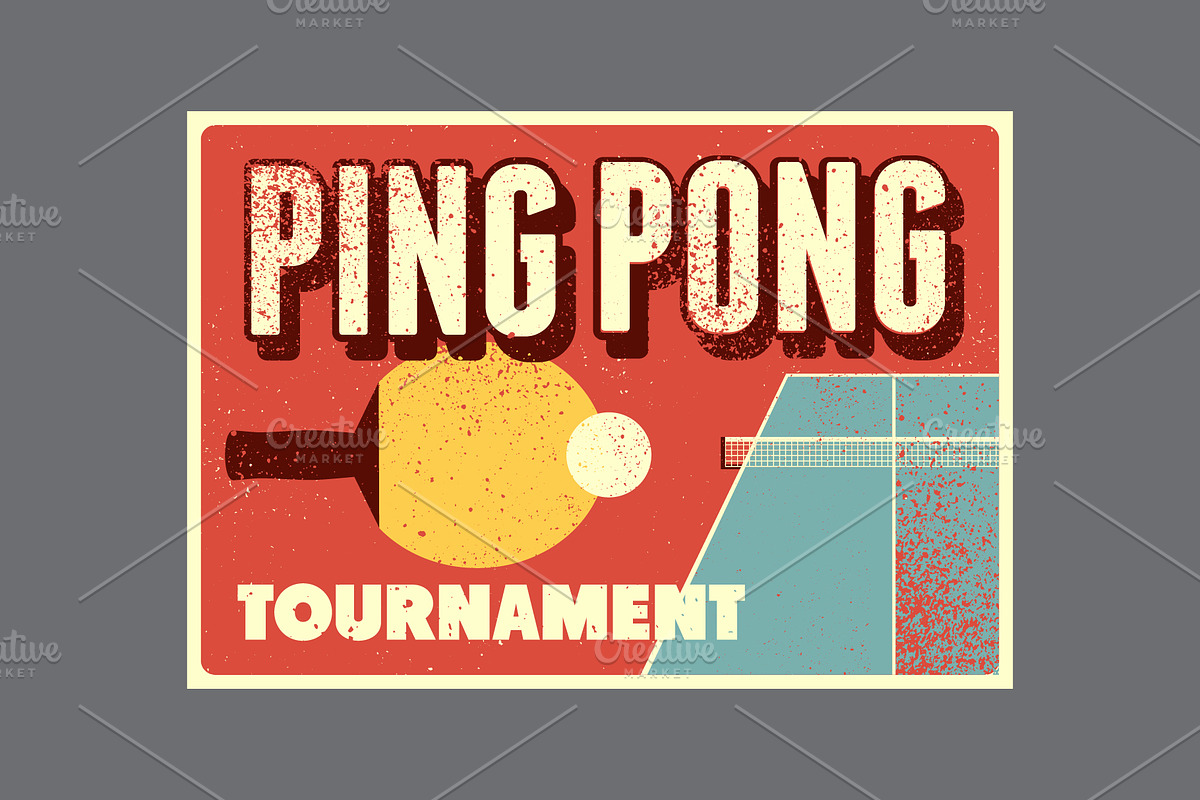 Ping Pong table tennis vector set., a Sport Illustration by PoPaShop (Photo 4 of 10)
