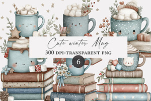 cute winter mug clipart, an Illustration by Designworld