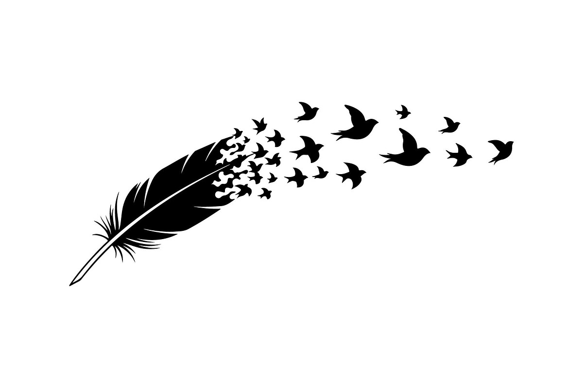 Boho Feather Silhouette Vector, an Object Graphic by jahid234 (Photo 28 of 51)