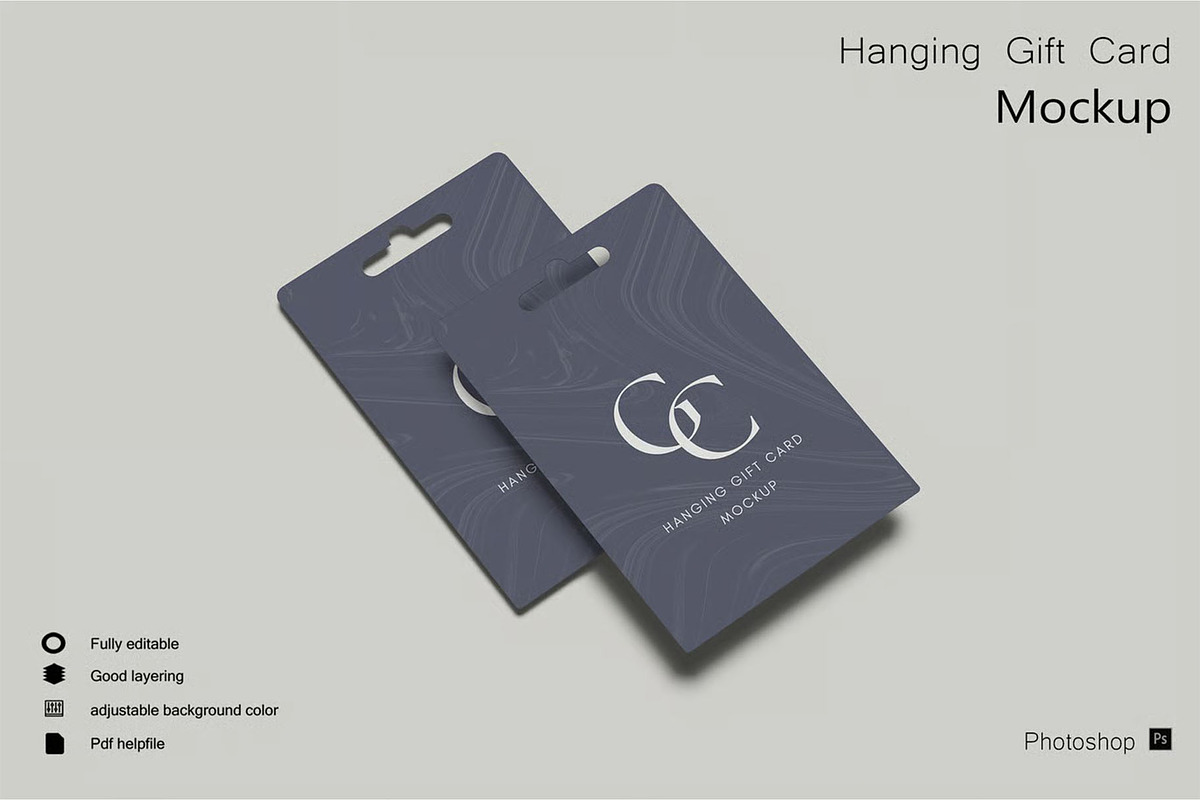 Hanging Gift Card Mockup, an Advertising Mockup by zpackcreative (Photo 1 of 5)
