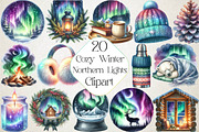 Cozy Winter Northern Lights Bundle, an Illustration by DreamPrint404 (Thumbnail 1 of 5)