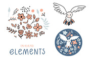 Floral patterns set with owls, a Pattern Graphic by rosypatterns (Thumbnail 3 of 4)