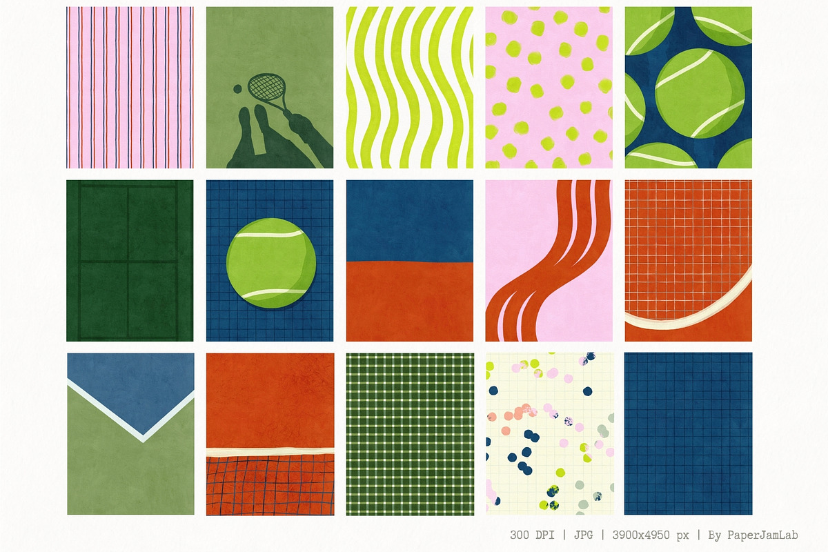 Tenniscore: 50 Whimsical Backgrounds, a Background Graphic by PaperJamLab (Photo 8 of 17)
