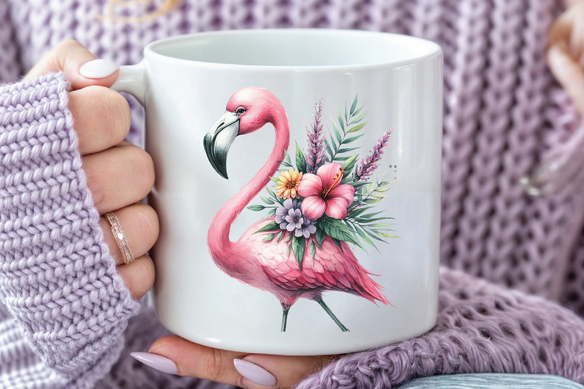 Summer Flamingo Garden Clipart, an Illustration by CraftArtStudio (Photo 5 of 6)