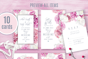 Peony Delight Wedding Invitations