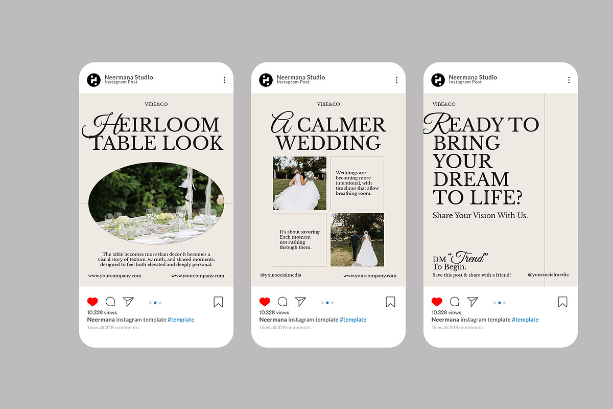 White Minimal Wedding Instagram Post, a Social Media Template by Neermana (Photo 2 of 4)