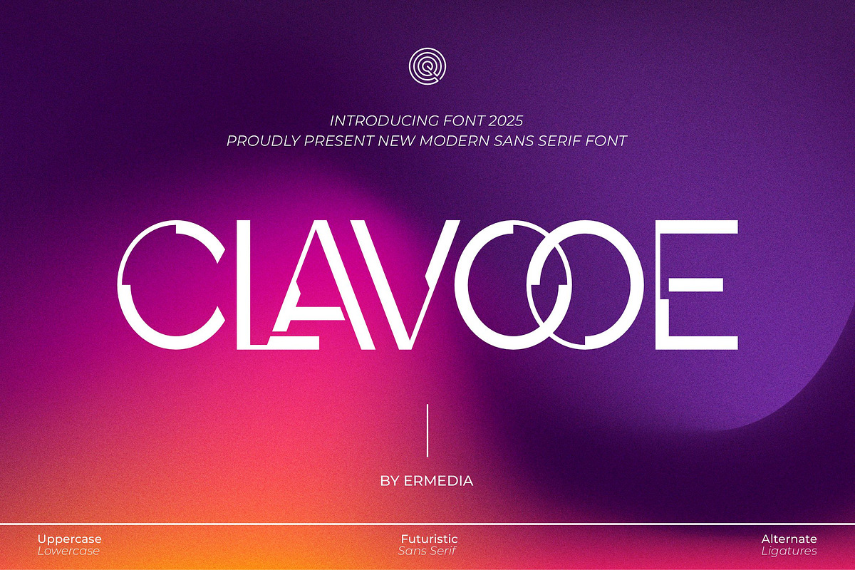 Clavooe || Modern Futuristic Sans Se, a Sans Serif Font by Ermedia Studio (Photo 1 of 10)