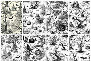 Halloween Chinoiserie Pattern, a Pattern Graphic by Paper & Pattern Studio (Thumbnail 2 of 9)