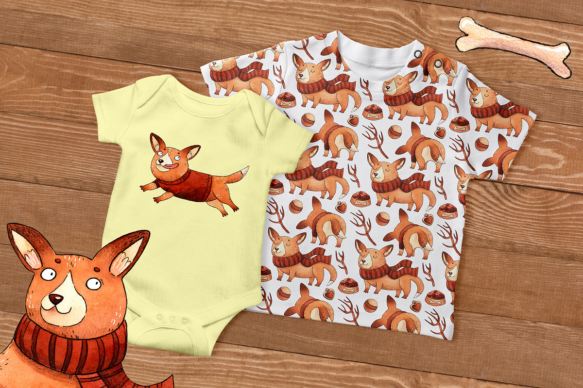 Corgi watercolor set, an Animal Illustration by Ekaterina Goncharova (Photo 9 of 10)
