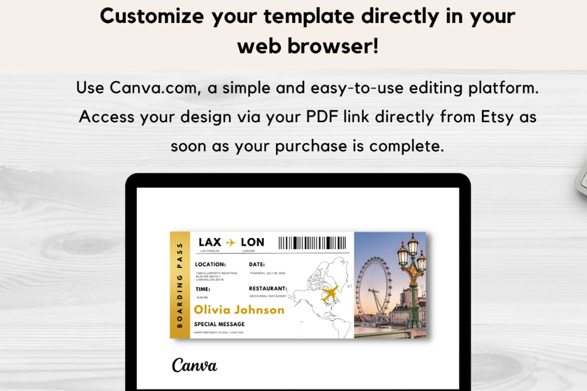 Surprise Travel Ticket Gift, a Card Template by YasdeyDesigns (Photo 4 of 8)
