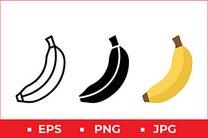 Stylized Banana Vector Graphic, a Solid Icon by Artonix