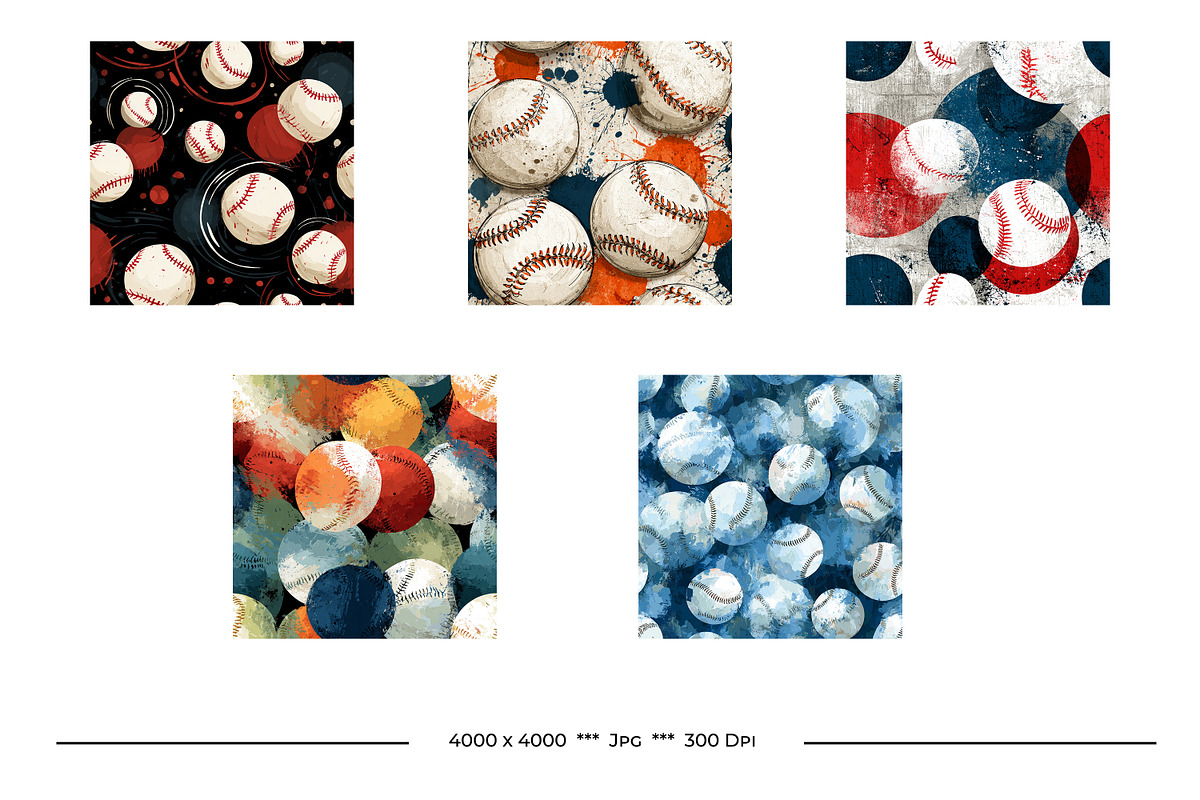 Baseball Graphics Bundle, a Pattern Graphic by karenfoleyphoto (Photo 3 of 4)
