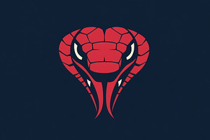 Red cobra graphic on dark background, a Photo by Beautiful things