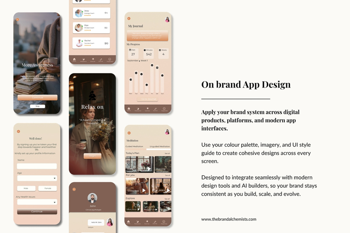 Vintage Vibes Brand System + UI Kit, an UI Kit Template by The Brand Alchemists (Photo 4 of 12)