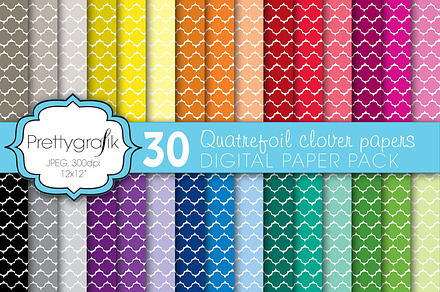 Quatrefoil clover digital paper preview 3