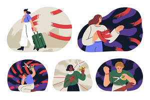 People cut ties, psychology concept, a Person Illustration by Good Studio