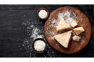Delicate pieces of cheese are, a Food & Drink Photo by ZinetroN