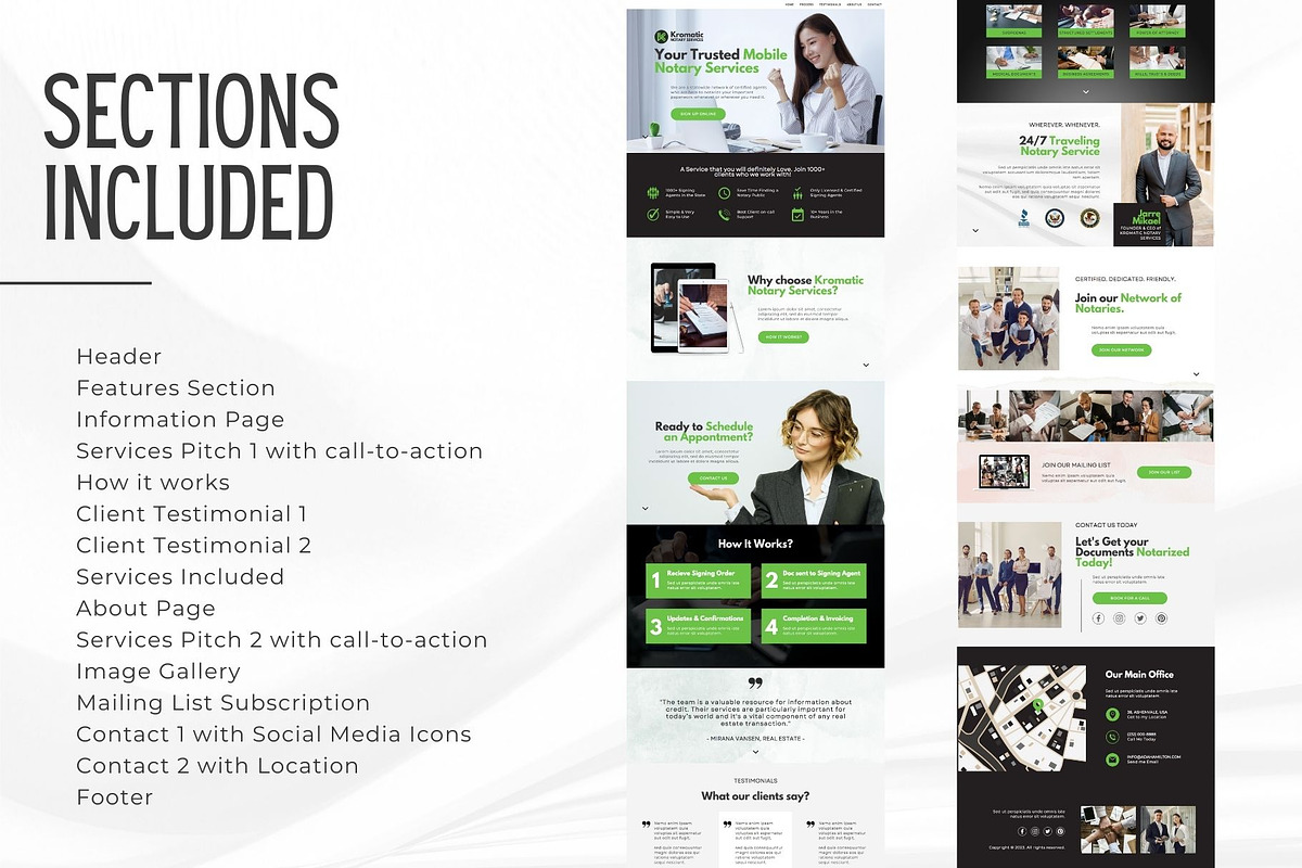 Traveling Notary Website Template, a Landing Page Template by Kromatic Design Studio (Photo 2 of 8)
