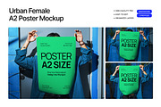 Urban Female A2 Poster Mockup, an Advertising Mockup by graphicook (Thumbnail 1 of 3)