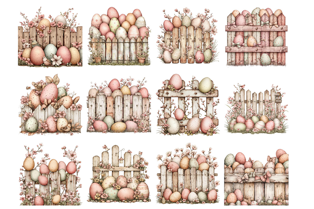 Easter Eggs Fence Clipart, an Illustration by Design Market (Photo 2 of 3)