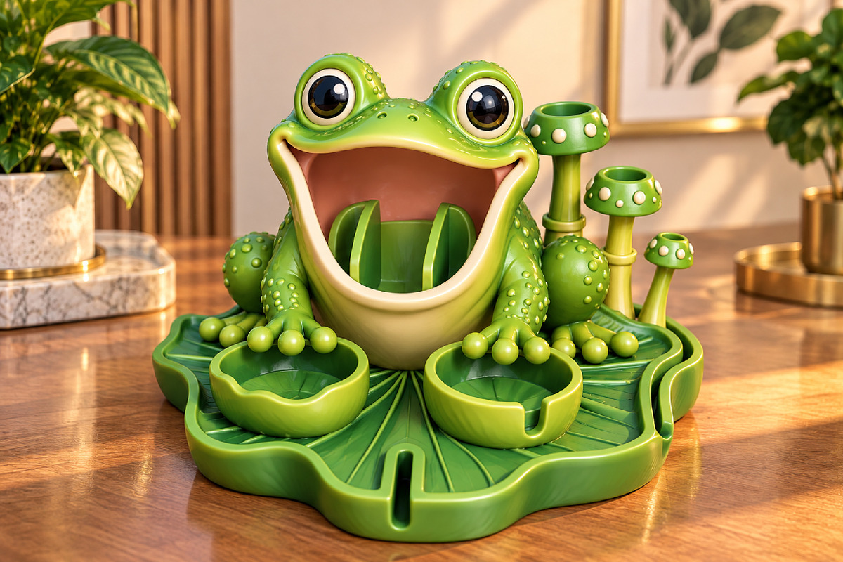 Frog Desk Organizer 3D Print STL, an Animal 3D Model by Creative Art (Photo 2 of 4)
