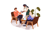 People eating at festive table set, a Person Illustration by PaperTrident (Thumbnail 11 of 13)
