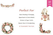 Watercolor Hair Salon Clipart, a Decorative Illustration by BerryPieArt (Thumbnail 4 of 4)