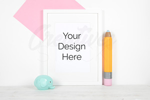 Nursery A4 Frame Mock Up - PSD/JPEG