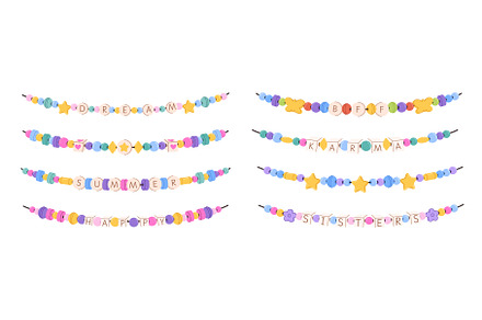 Colorful beaded friendship bracelets, an Object Illustration by winwin.art