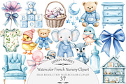 Watercolor French Nursery Clipart, an Illustration by Design Market (Thumbnail 1 of 4)