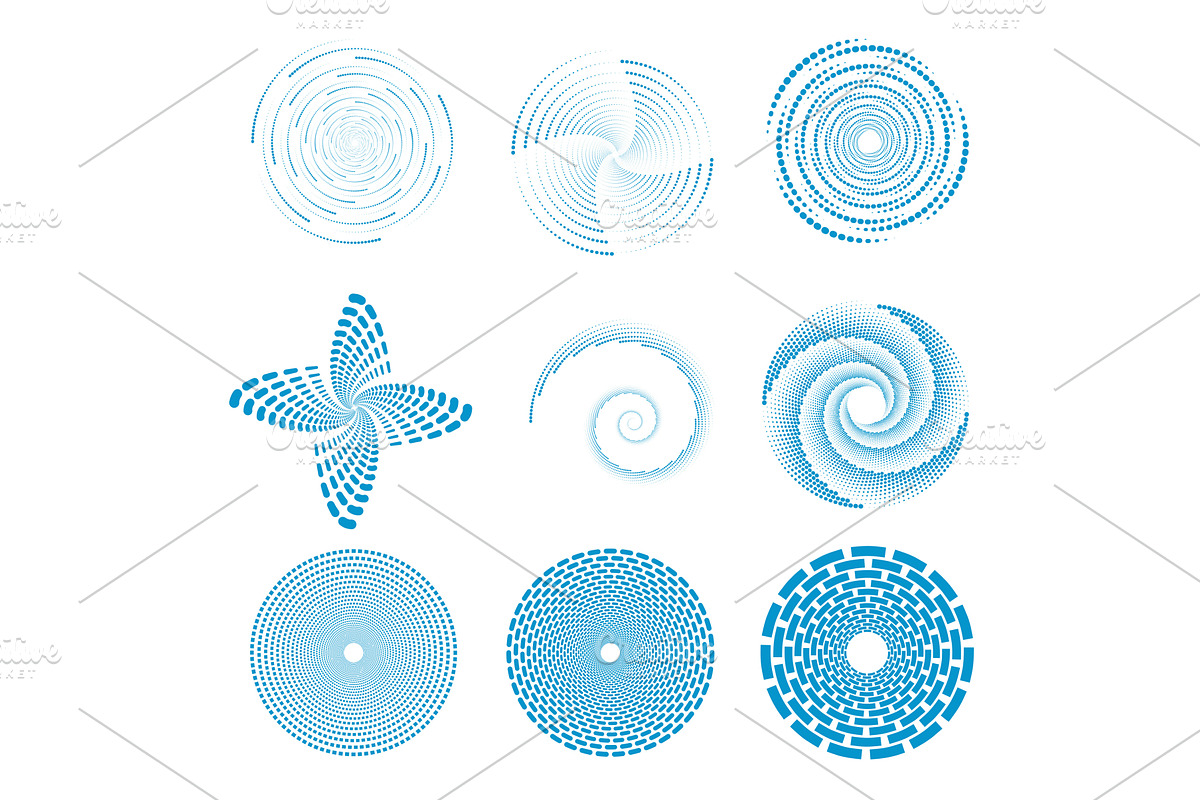 Set of Abstract Blue Circular, an Illustration by piter.goskov
