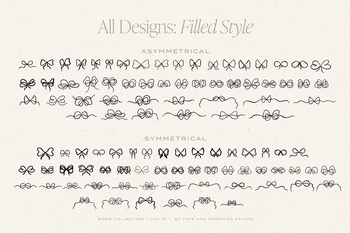 Hand-Drawn Bows Collection - Vol 01, an Object Graphic by Type and Graphics Studio (Photo 10 of 16)