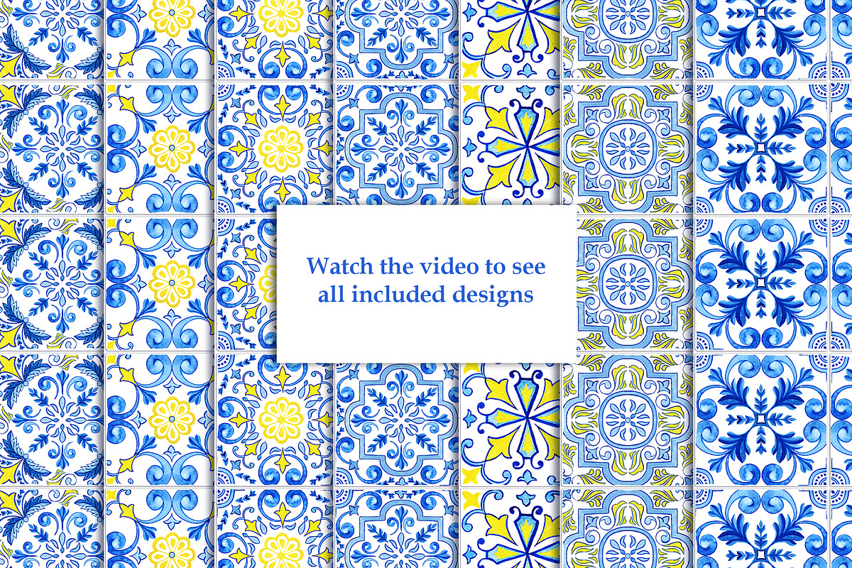 Portuguese Tiles Digital Papers Set2, a Pattern Graphic by ilonitta (Photo 9 of 11)