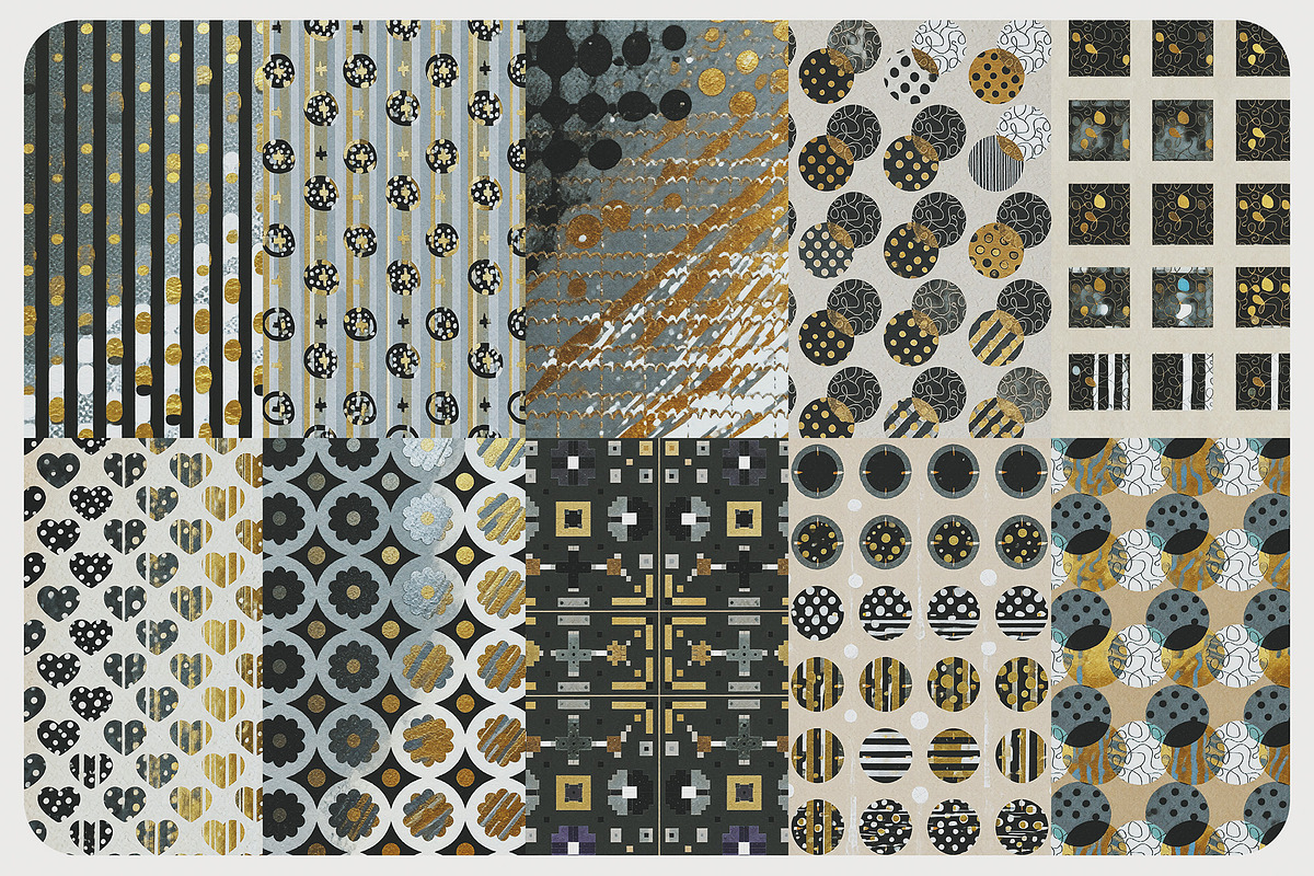 Modern Metallic Patterns, a Pattern Graphic by Megan Aili Designs (Photo 7 of 12)