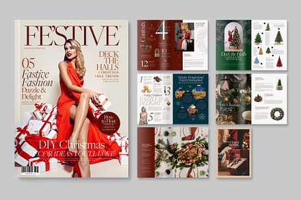 Christmas Magazine Template, a Magazine Template by BrandPacks