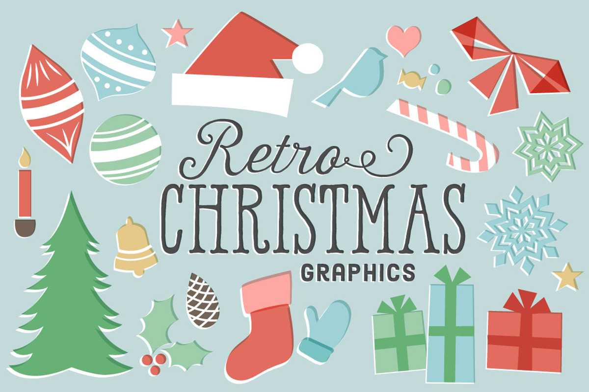 Retro Christmas Graphics, an Illustration by Illustrations by Jessie