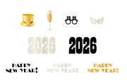 New Year's Eve 2026 Vector Graphics, an Illustration by Melissa Held Designs (Thumbnail 2 of 2)