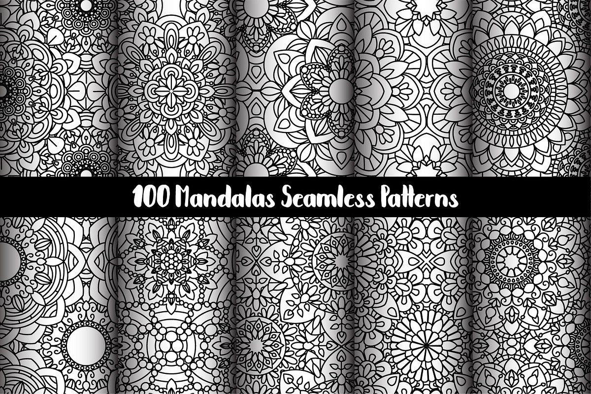 100 Mandalas Seamless Patterns, a Pattern Graphic by Elinorka (Photo 19 of 23)