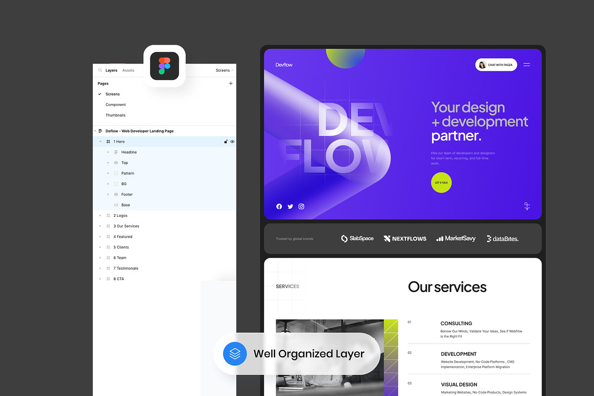 Deflow - Web Developer Landing Page, a Landing Page Template by SLAB! Design (Photo 3 of 4)
