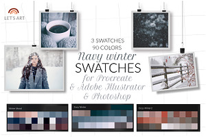 Navy Winter Digital Color Swatches