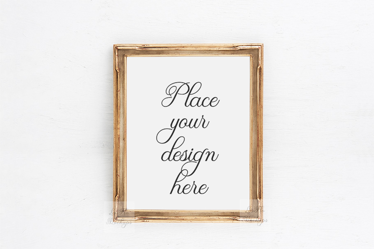 Gold frame vintage photo mockup psd, a Print Template by Leo Flo Mockups (Photo 1 of 2)