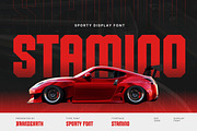 Stamino - Bold Sporty Display Font, a Sans Serif Font by Brand Earth (Thumbnail 1 of 7)