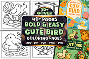 Bold Easy Cute Bird Coloring Pages, an Animal Illustration by Craftsbeefy (Thumbnail 1 of 4)