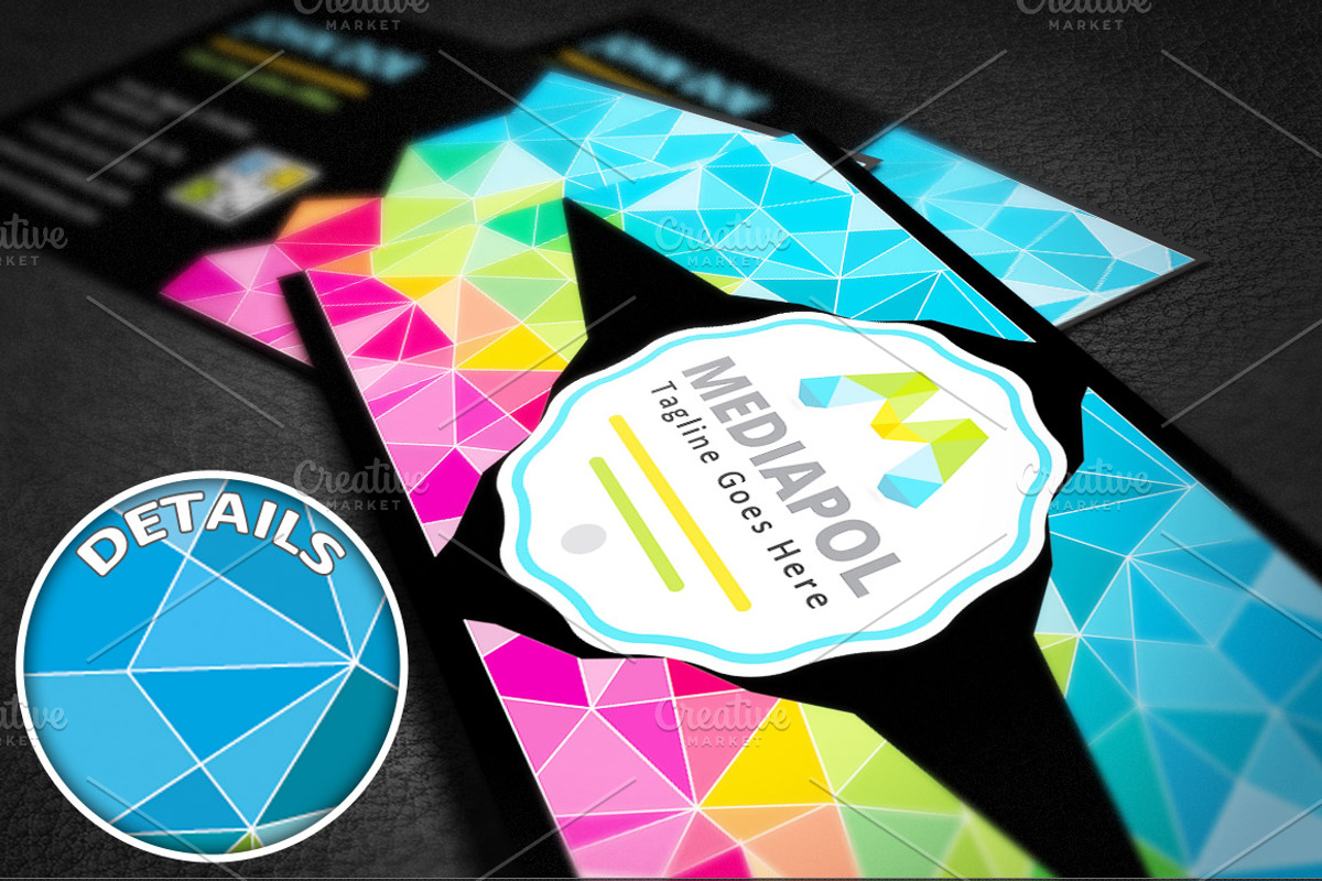 Colorful Geometric Business Cards, a Business Card Template by joyologo (Photo 4 of 5)