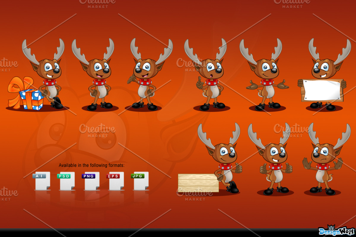 Reindeer Mascot Character preview 2
